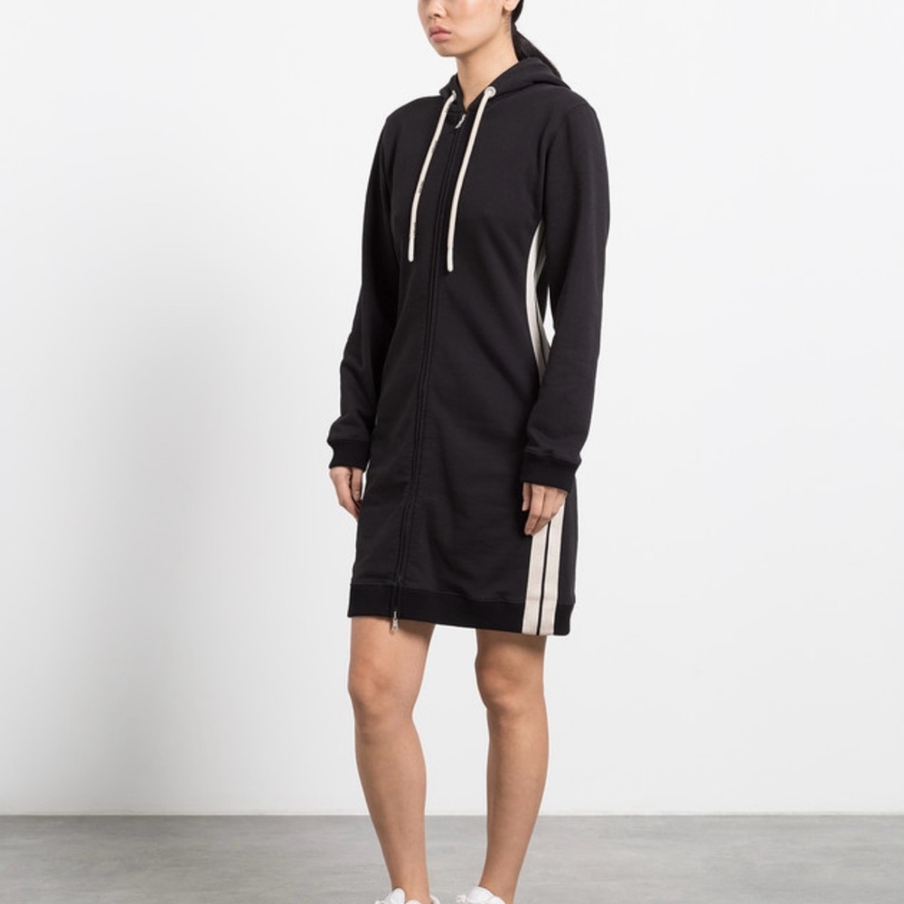 Palm Angels Black Fleece Hoodie Dress